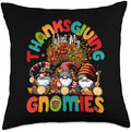 Thanksgiving Gnomies Playing Banjo Instrument Musical Throw Pillow by Unknown