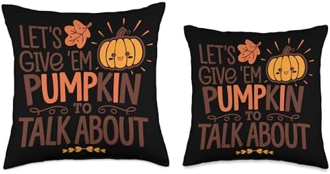 Let's Give 'Em Pumpkin To Talk About Throw Pillow - Image 3