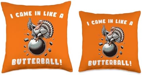 I Came in Like a Butterball - Funny Thanksgiving Turkey Tee Throw Pillow - Image 3