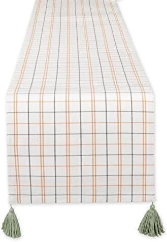 DII Autumn Afternoon Farmhouse Kitchen Thanksgiving & Fall Décor for Home, Reversible Table Runner, 14x72, Harvest Check - Image 3