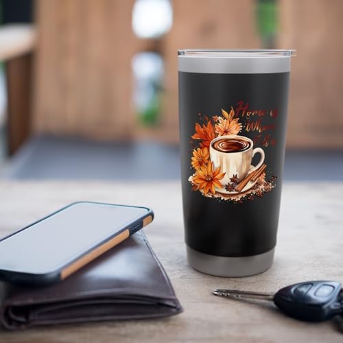 Home Is Where Fall Is Fall Vibes Autumn Thanksgiving Stainless Steel Insulated Tumbler - Image 7