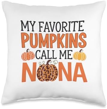 My Favorite Pumpkins Call Me Nana Halloween for Grandma Throw Pillow by Unknown