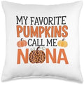 My Favorite Pumpkins Call Me Nana Halloween for Grandma Throw Pillow by Unknown