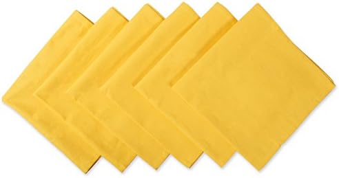 DII Solid Napkin Set Collection, 20x20, Marigold, 6 Piece by DII