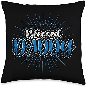 Festive Holiday Thanksgiving Christian Dad Blessed Daddy Throw Pillow by Unknown