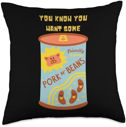 Funny Thanksgiving Pork and Beans Dinner Throw Pillow, 18x18, Multicolor by Unknown