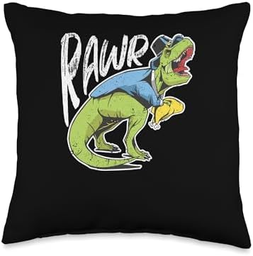 Pilgrim Costume Turkey Meat Thanksgiving Shirt Dinosaur Rawr Thanksgiving Day Turkey Saurus T Rex Pilgrim Throw Pillow, 16x16, Multicolor by Unknown