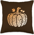 Pumpkin Spice Cozy Season Fall Thanksgiving Design Throw Pillow by Unknown
