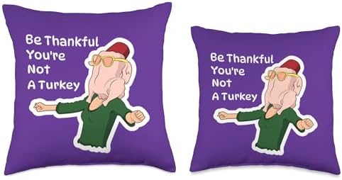 Be Thankful You’re Not a Turkey Funny Thanksgiving Throw Pillow - Image 3