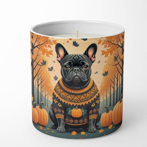 Caroline's Treasures DAC1045CDL Black French Bulldog Fall Decorative Soy Candle Nature Soy Wax Essential Oil Home Decor Ideal for Bedroom Kitchen Bath Office Gift, 10 oz - Image 4
