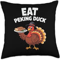 Thanksgiving Turkey Eat Peking Duck Throw Pillow by Unknown