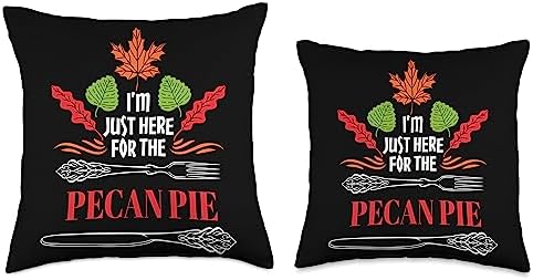 Witty Turkey Day Pecan Nuts Pie Food Dinner Party I'm Just Here for The Pecan Pie Funny Thanksgiving Humor Throw Pillow, 16x16, Multicolor - Image 3