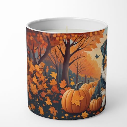 Caroline's Treasures DAC1009CDL Australian Shepherd Terrier Fall Decorative Soy Candle Nature Soy Wax Essential Oil Home Decor Ideal for Bedroom Kitchen Bath Office Gift, 10 oz - Image 3