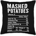 Mashed Potatoes Nutrition Facts Thanksgiving Family Matching Throw Pillow by Unknown