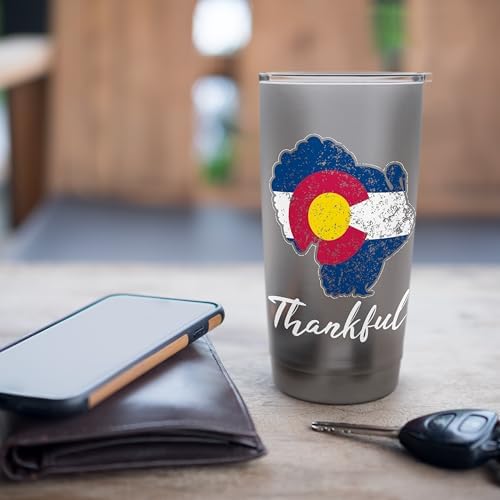 COLORADO State Flag Turkey Thanksgiving Home Celebrations Stainless Steel Insulated Tumbler - Image 7