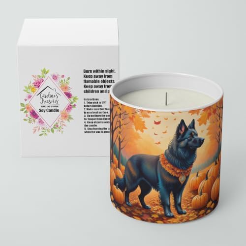 Caroline's Treasures DAC1017CDL Belgian Sheepdog Fall Decorative Soy Candle Nature Soy Wax Essential Oil Home Decor Ideal for Bedroom Kitchen Bath Office Gift, 10 oz - Image 2
