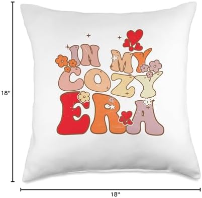 In My Cozy Era Fall Sweater Groovy Thankful Groovy in My Cozy Era Fall Sweater Weather Men Women Kids Throw Pillow, 18x18, Multicolor - Image 4