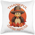 COATING INSPECTOR Gifts Coating Inspector Funny Thanksgiving Turkey & Fall Throw Pillow, 16x16, Multicolor by Unknown