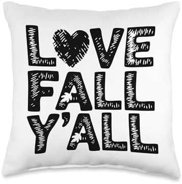 Love Fall Y'all, Family Thanksgiving Friends Giving Throw Pillow by HadleyDesigns