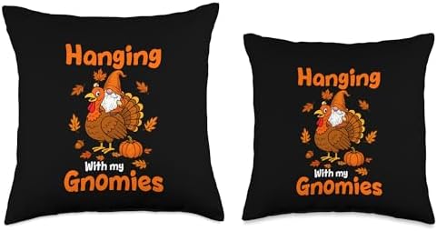 Hanging with My Gnomies Gnomes Riding Turkey Thanksgiving Throw Pillow - Image 3