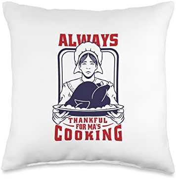 Woman With Turkey For Thanksgiving Food Autumn Holiday Throw Pillow by Unknown