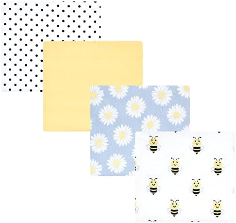 Hudson Baby Unisex Baby Cotton Flannel Receiving Blankets, Daisy Bee, One Size by HudsonBaby
