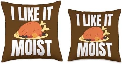 I Like It Moist Turkey Funny Thanksgiving Adult Hu I Like It Moist Turkey Funny Thanksgiving Adult Humor Naught Throw Pillow, 16x16, Multicolor - Image 3