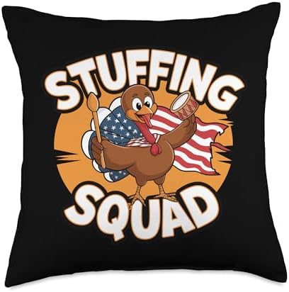 Thanksgiving Turkey Stuffing Squad Thanksgiving Turkey Throw Pillow by Unknown