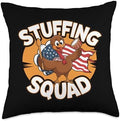 Thanksgiving Turkey Stuffing Squad Thanksgiving Turkey Throw Pillow by Unknown