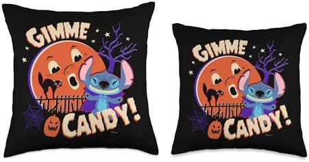 Disney Stitch Gimme Candy Spooky Halloween Throw Pillow