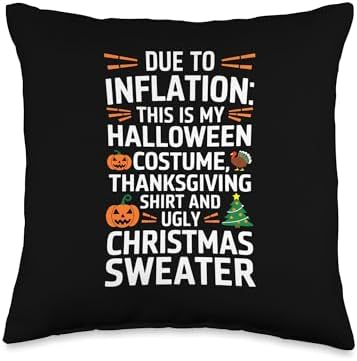 Inflation Halloween Costume Thanksgiving Christmas Throw Pillow by Unknown