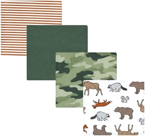 Hudson Baby Unisex Baby Cotton Poly Flannel Receiving Blankets, Animal Adventure, One Size by HudsonBaby