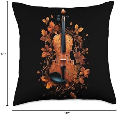 Violin Player Autumn Autumn Leaves Thanksgiving Throw Pillow - Image 4
