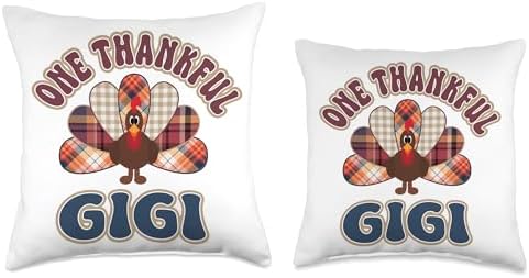 One Thankful Gigi Turkey Thanksgiving Fall Grandma Family Throw Pillow - Image 3