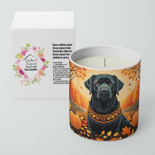 Caroline's Treasures DAC1054CDL Black Labrador Retriever Fall Decorative Soy Candle Nature Soy Wax Essential Oil Home Decor Ideal for Bedroom Kitchen Bath Office Gift, 10 oz - Image 2