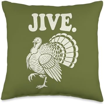 Jive Turkey Fun Vibes Thanksgiving Throw Pillow by Unknown