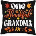 Thanksgiving Family Members Fall Matching Costume One Thankful Thanksgiving Family Autumn Fall Grandma Throw Pillow, 16x16, Multicolor by Unknown