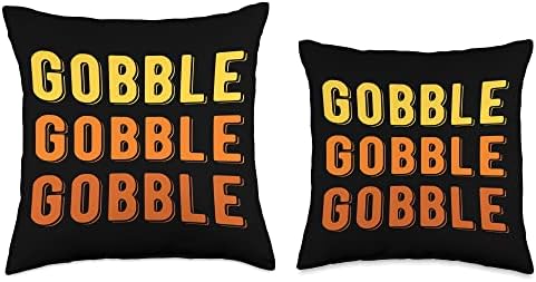 Gobble Gobble Till You Wobble Turkey Day Happy Thanksgiving Throw Pillow - Image 3