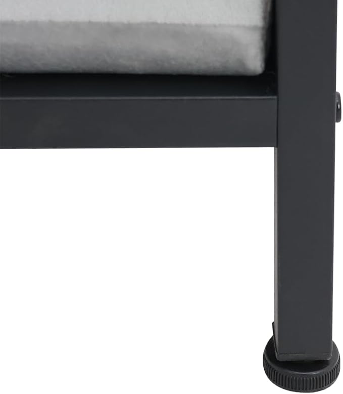 Dog Bed End Table with Storage Drawer and Washable Cushion, Black & Walnut | Open Elevated Dog Bed Furniture for Small Medium Dogs Up to 50 lbs, Metal Frame, Drawer, for Living Room, Bedroom Bedside