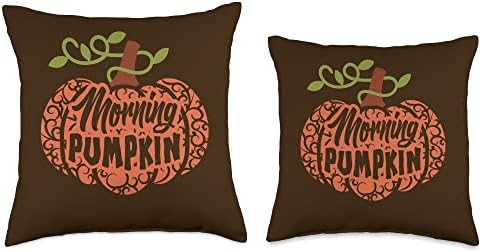 Fall Morning Pumpkin, Autumn Thanksgiving Graphic Throw Pillow - Image 3