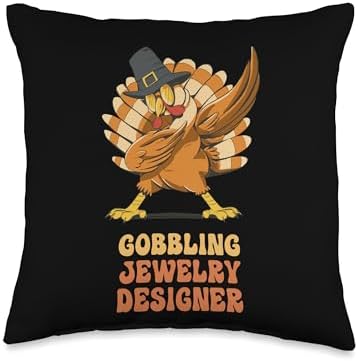 Thanksgiving Holiday Gifts and Designs Dabbing Turkey Jewelry Designer Funny Thanksgiving Throw Pillow, 16x16, Multicolor by Unknown