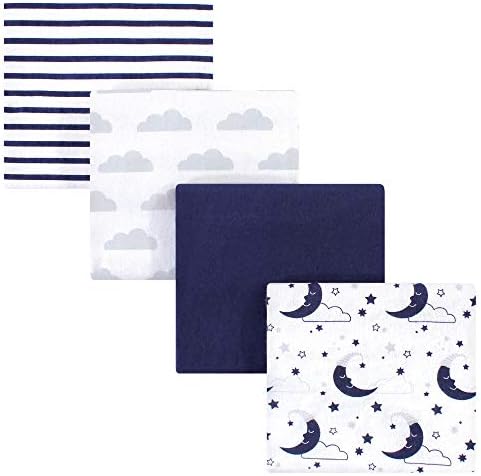 Hudson Baby Unisex Baby Cotton Flannel Receiving Blankets, Moon, One Size by HudsonBaby