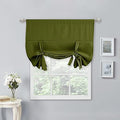 NICETOWN Tie Up Tier Curtain - Kitchen Curtains Room Darkening Roman Shade 54 inches Length Rod Pocket Adjustable Balloon Window Valances, 1 Panel, 40 inches Wide, Olive Green by NICETOWN