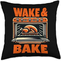 Funny Turkey Day Thanksgiving Dad Men Women Wake And Bake Throw Pillow by Unknown