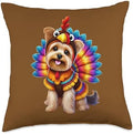 Yorkshire Terrier Turkey Funny Thanksgiving Animal Dog Pet Throw Pillow by Unknown
