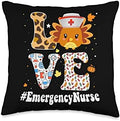 Retro Gobble Gobble Thanksgiving Emergency Nurse Turkey RN Throw Pillow by Unknown