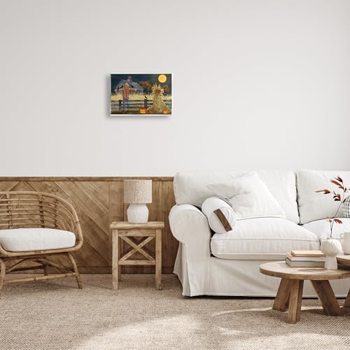 Scarecrow Farm Landscape, 10 x 15 Inch Mounted Print on Wall Plaque