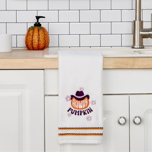 SKL Home Fall/Thanksgiving Howdy Pumpkin Hand Towel Set-2pc, White - Image 2