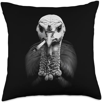 Smoking Turkey Fun Thanksgiving Throw Pillow by Unknown