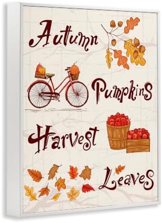 Autumn Pumpkins Harvest Leaves, 16 x 20 Inch Framed Giclée Print - Image 2